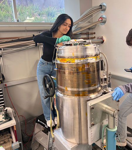 Anika preparing an instrument
